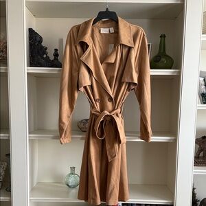 Chico's Faux Suede Trench Coat